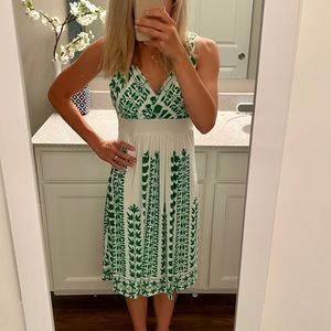Green and White B. Moss dress